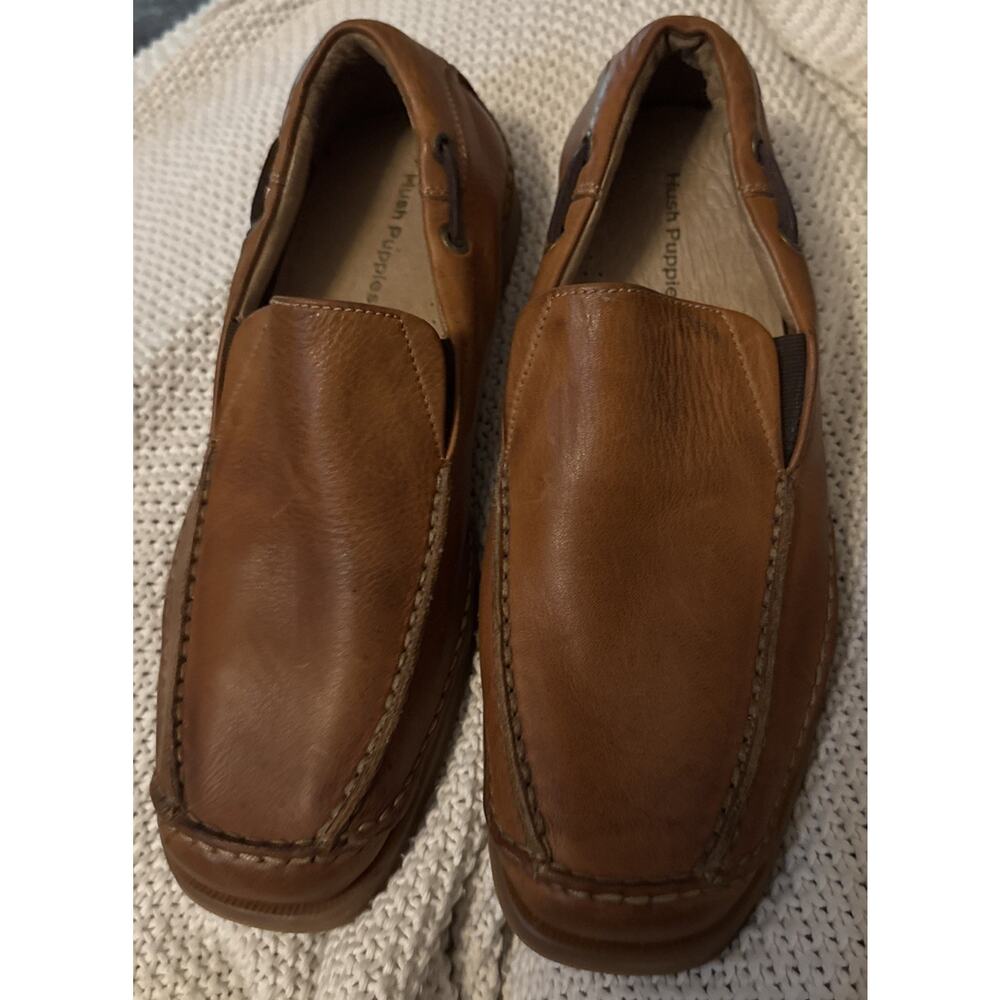 Hush Puppies Shoes Sz 8 M Brown Loafer Leather Men 11905 Slip On